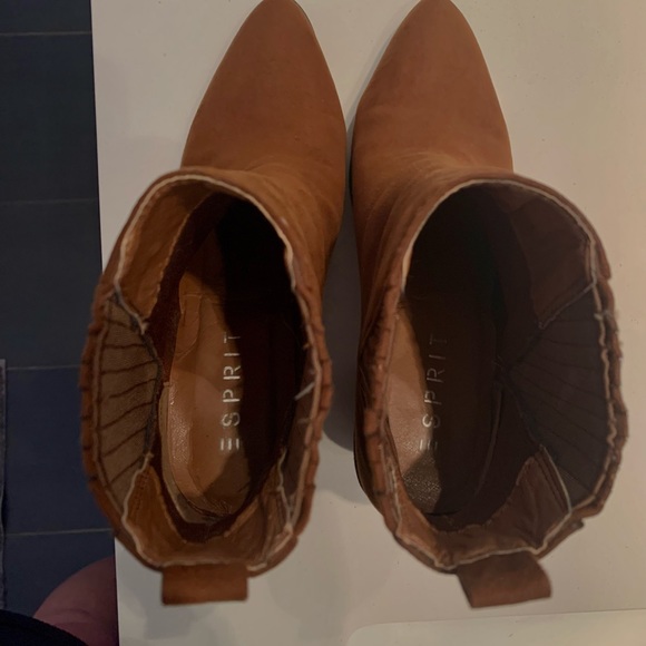 Esprit Chestnut Brown Faux Suede Leather Boots Size 8 - Picture 2 of 4